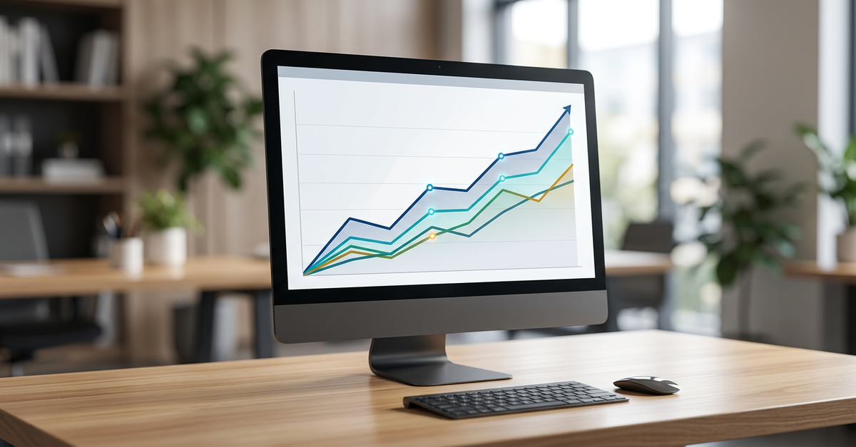 Gráfico de crescimento de vendas B2B no Brasil mostrando tendências