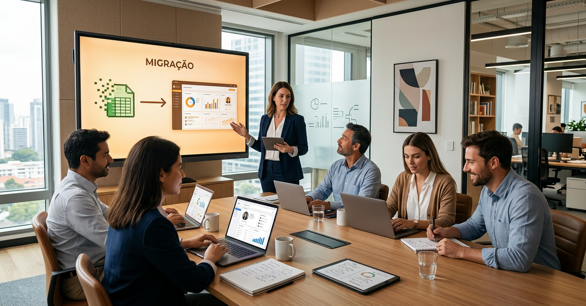 Treinamento de equipe comercial B2B para migração de Excel para CRM