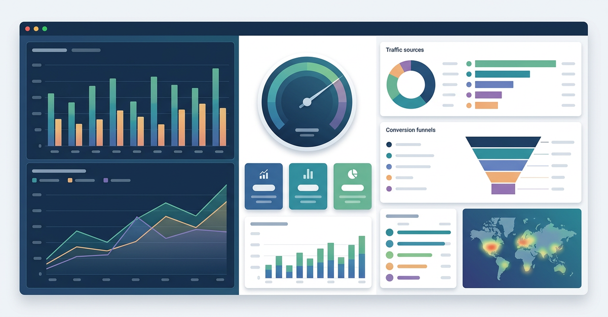 Dashboard de métricas comparando agências nacionais e internacionais