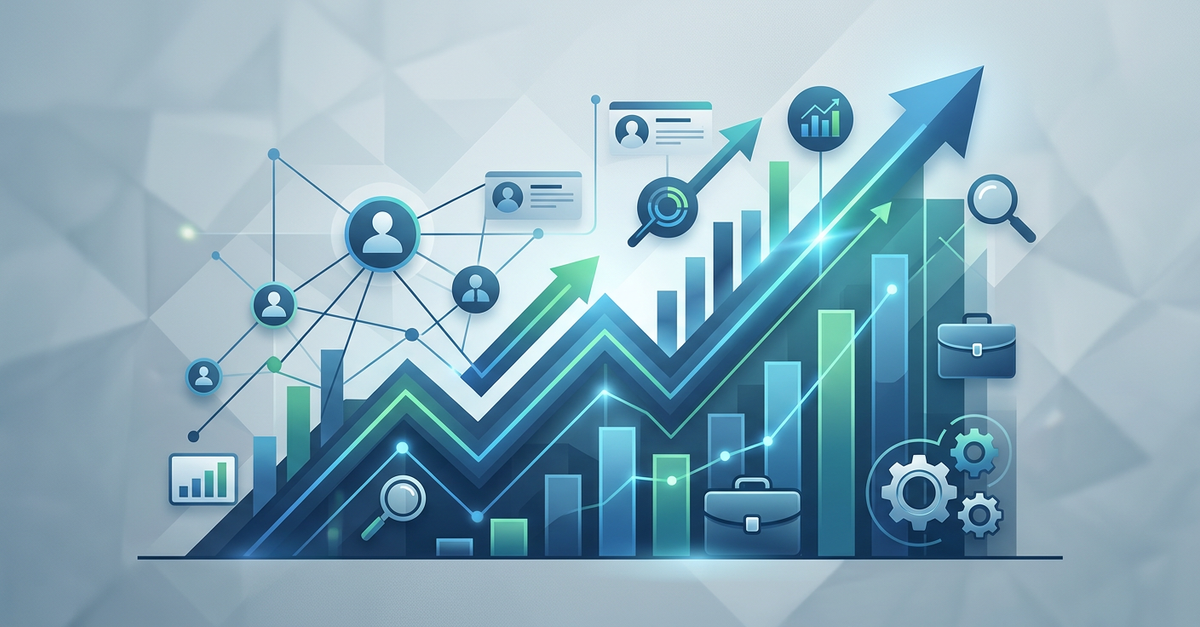 Gráfico de crescimento de resultados com LinkedIn Ads B2B
