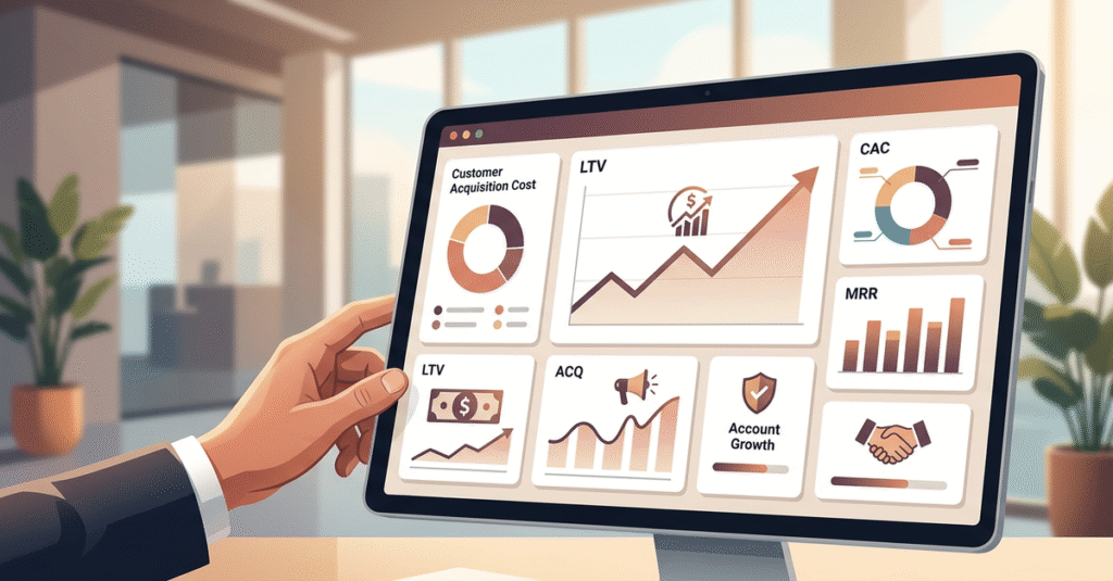 Métricas de LTV para empresas B2B mostrando crescimento sustentável
