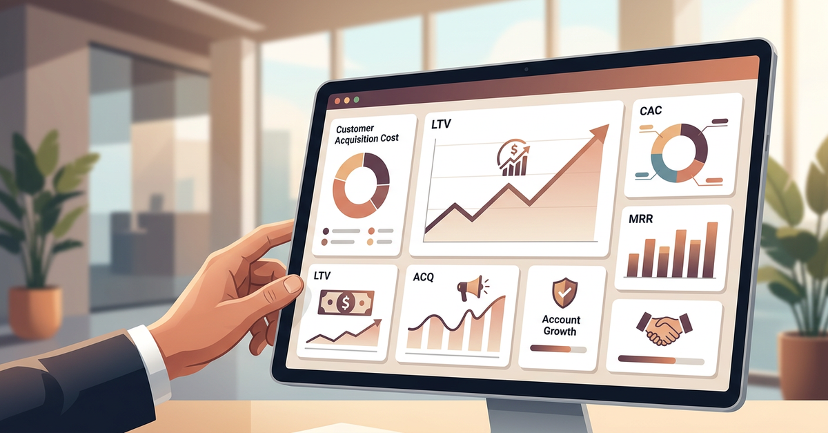Métricas de LTV para empresas B2B mostrando crescimento sustentável