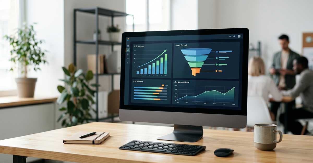 Dashboard de métricas e ROI para agência de marketing B2B e consultoria comercial