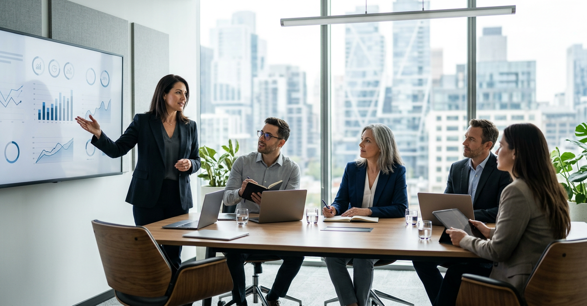 Reunião de consultoria de vendas B2B para empresas