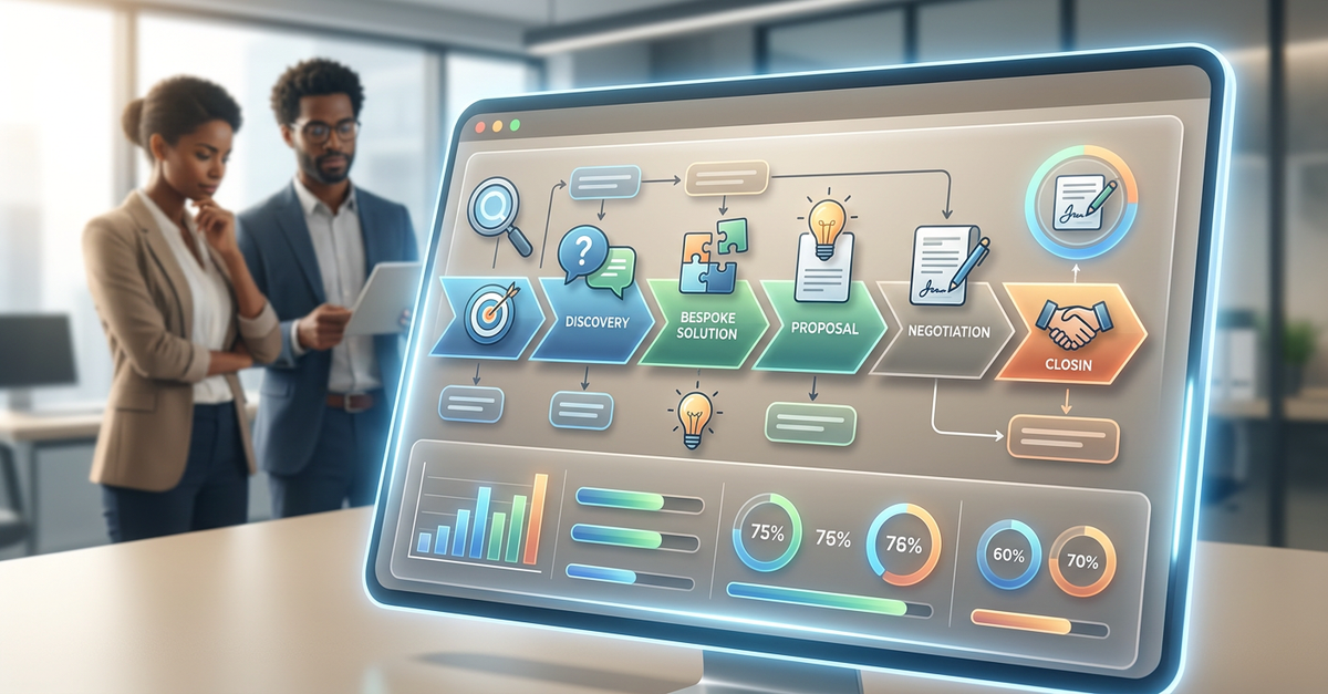 Processo de vendas consultivas B2B com metodologia estruturada