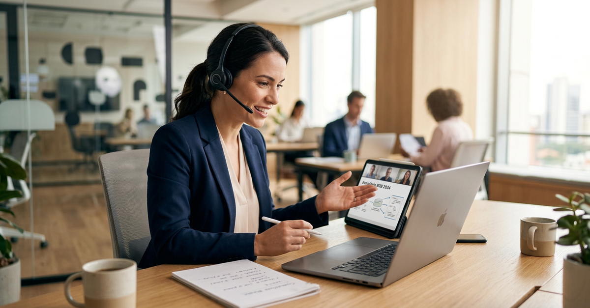 Dashboard de métricas de prospecção ativa B2B com KPIs essenciais