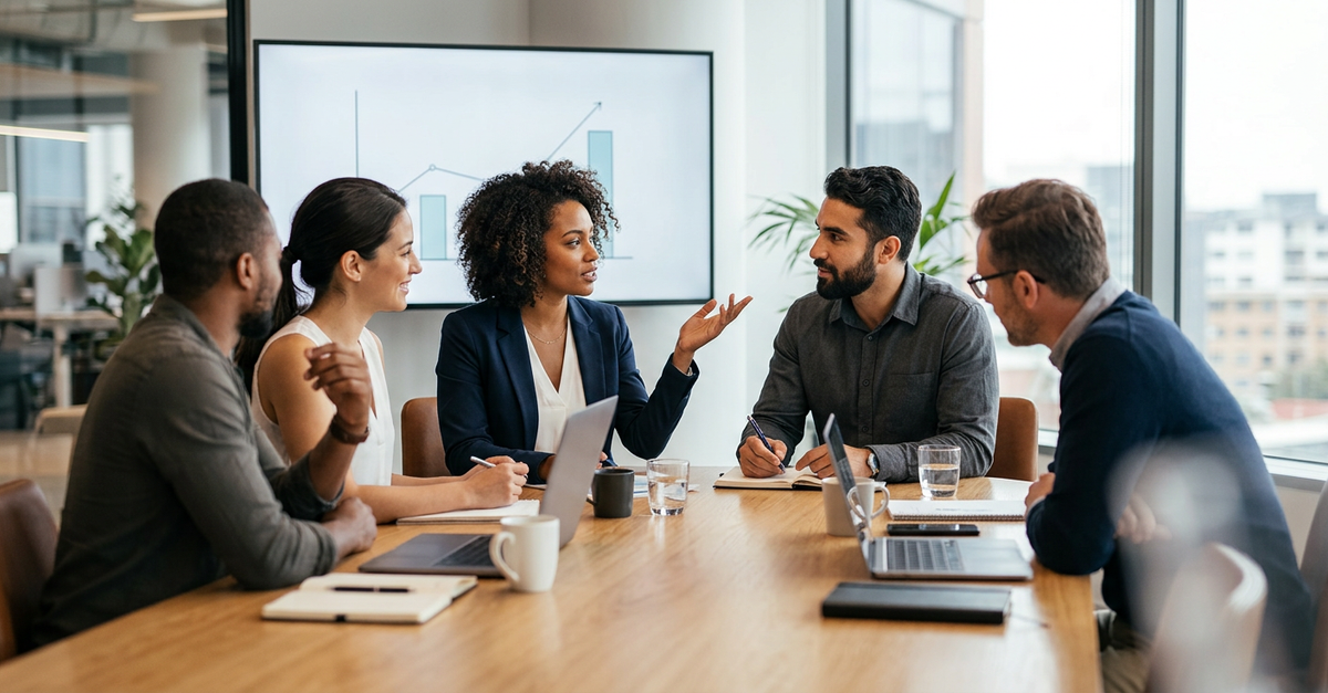 Equipes de marketing e vendas trabalhando com SLA alinhado