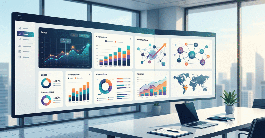 Análise de ROI marketing B2B com dados e métricas de performance