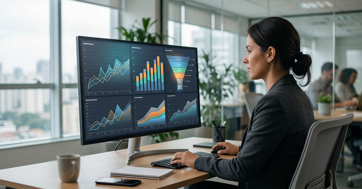 Dashboard de métricas de uma agência de marketing B2B com LinkedIn Ads