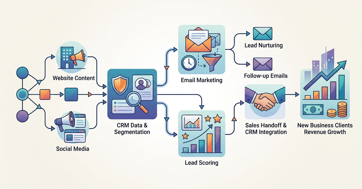 Fluxo de trabalho para automatizar marketing pequenas empresas