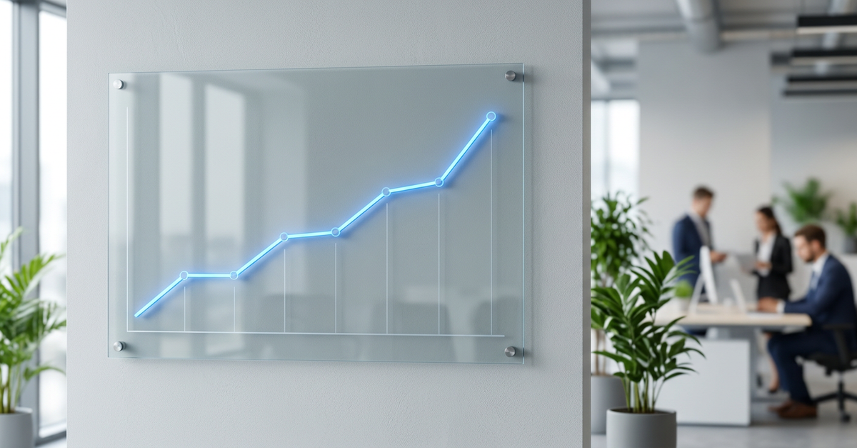 Gráfico de crescimento de MRR previsível para empresas B2B