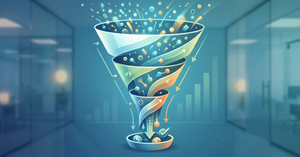 Funil de vendas estruturado para conversão de leads B2B