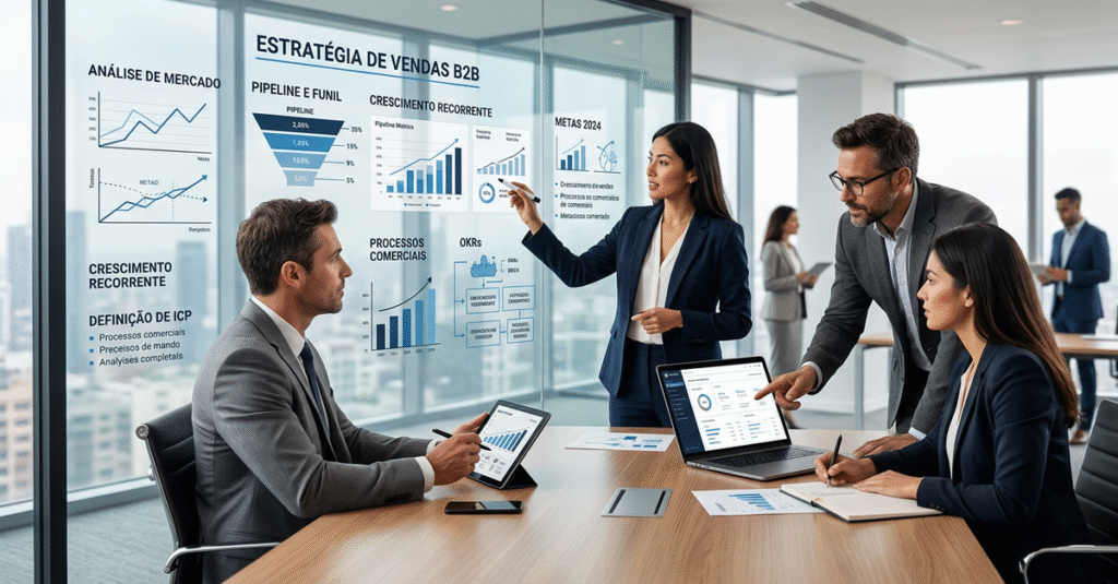 Consultoria de vendas B2B estruturando processos comerciais