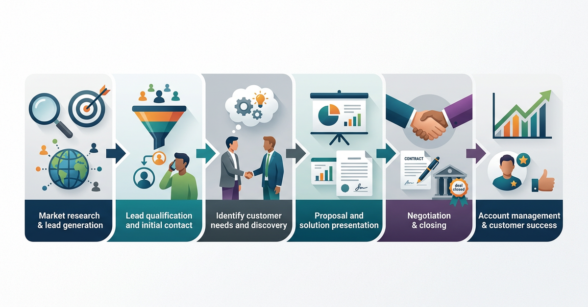 Estruturação de processo comercial B2B com metodologia comprovada