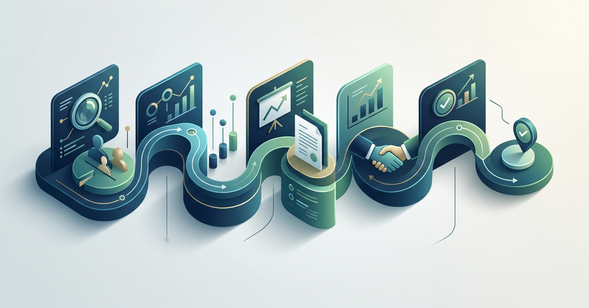 Processo comercial estruturado B2B com etapas definidas e métricas de performance