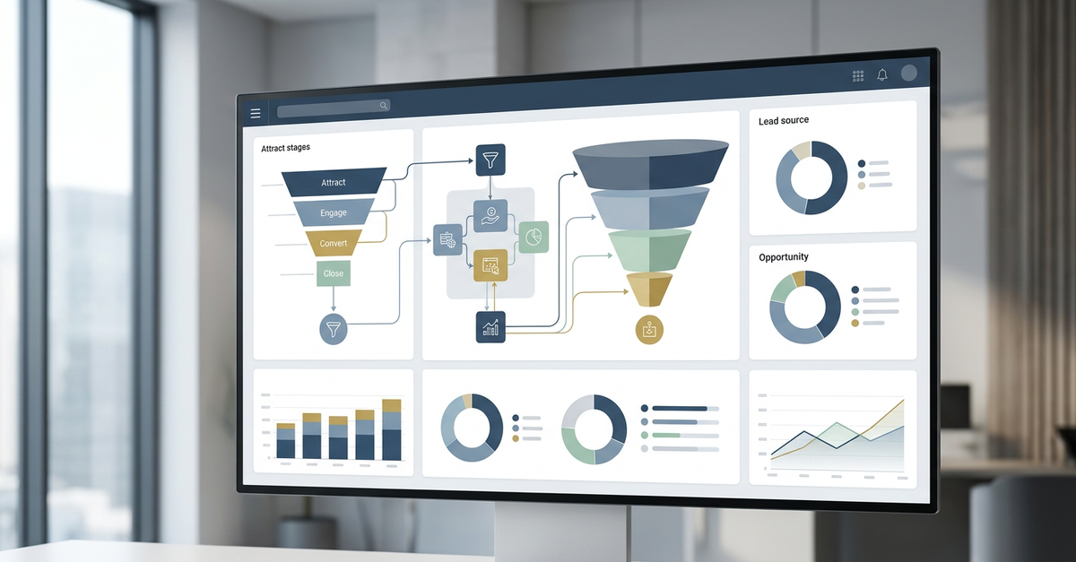 Dashboard de métricas do funil de vendas B2B