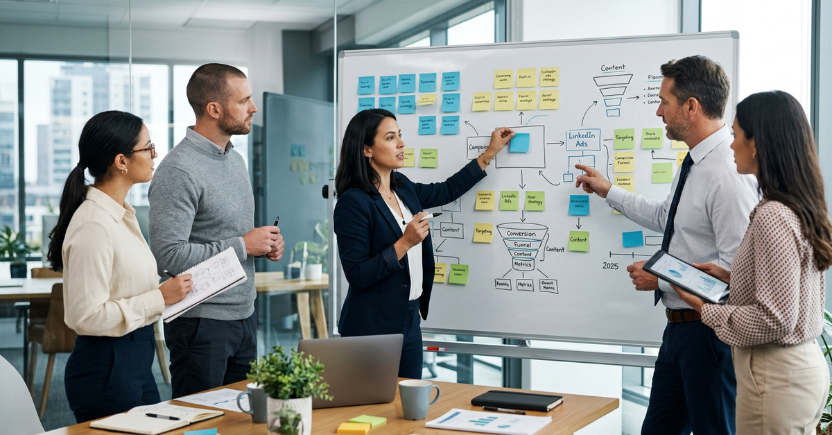 Planejamento estratégico de agência de marketing B2B com LinkedIn Ads