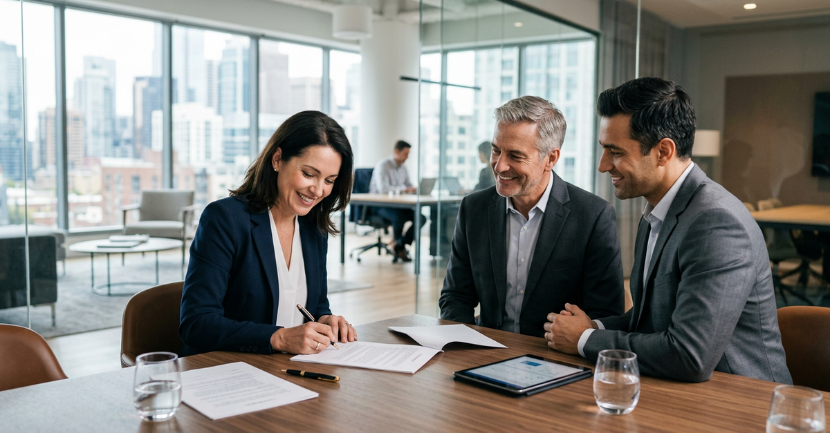 Fechamento de contrato B2B em vendas de serviços profissionais