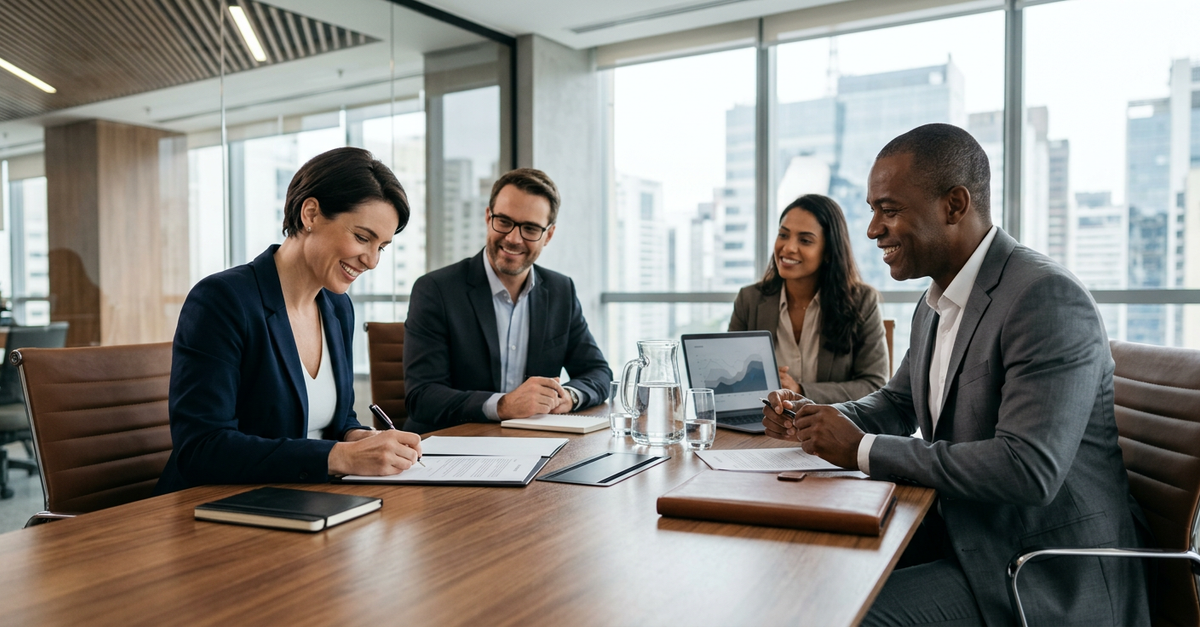 Reunião comercial B2B resultante de lead qualificado