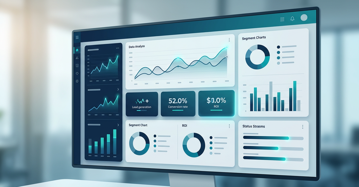 Dashboard de métricas e KPIs de marketing B2B empresarial