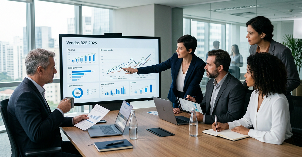 Análise de métricas de vendas B2B com foco em ROI e performance