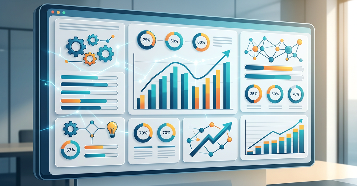 Dashboard de métricas de vendas B2B com indicadores de performance