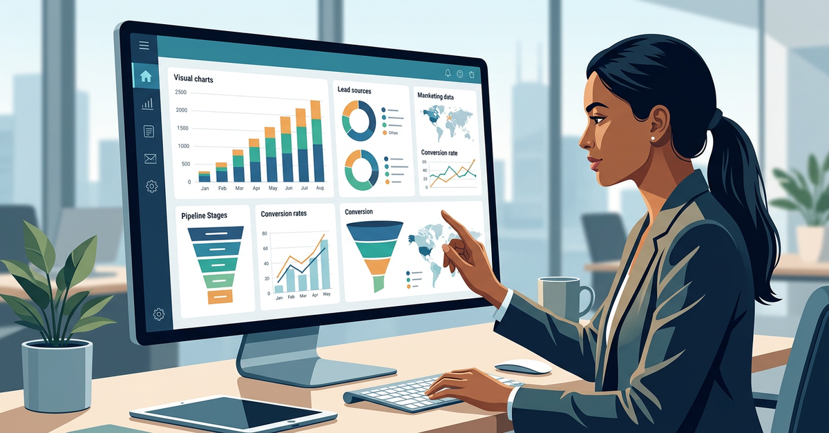 Dashboard de métricas para geração de leads B2B