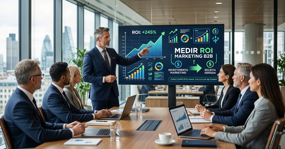 Apresentação executiva de resultados de ROI marketing B2B para diretoria