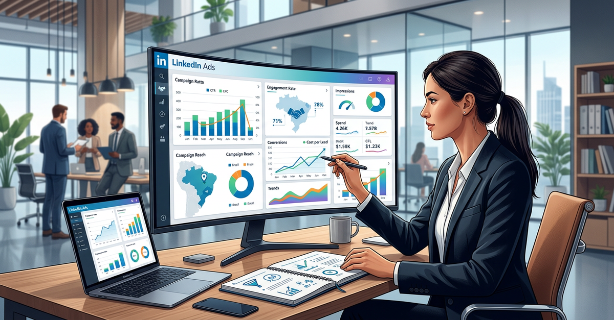 Análise de dados e métricas de LinkedIn Ads B2B