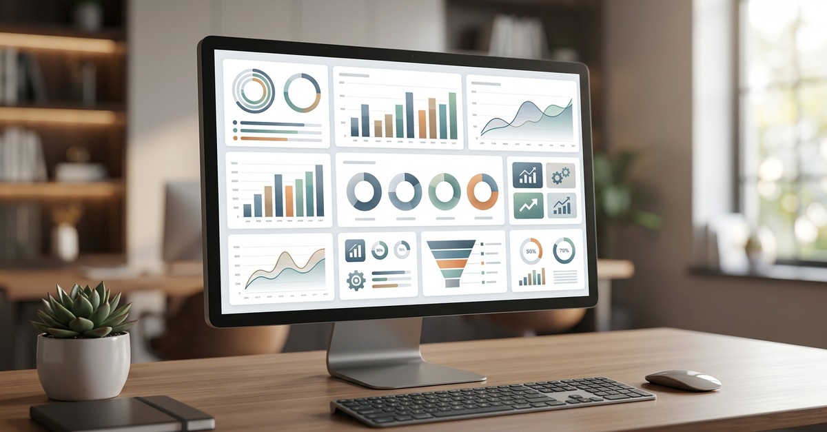 Dashboard de vendas mostrando métricas essenciais para pequenas empresas