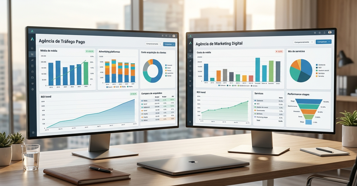 Comparativo de custo e investimento entre agência de tráfego pago e agência de marketing digital