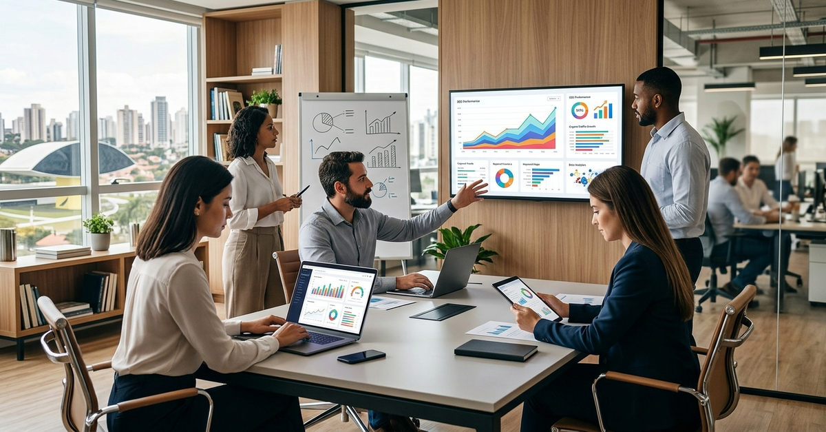 SEO com inteligência artificial sendo aplicado por agência de marketing digital de Curitiba